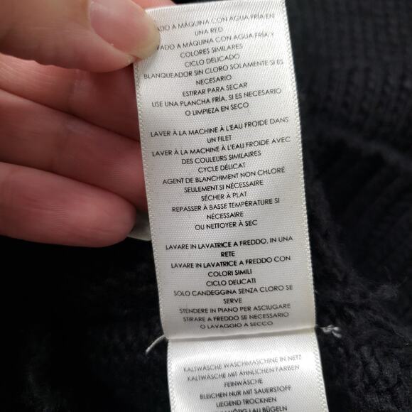 Michael Michael Kors Poncho Sweater Womens Small/Medium Black Knit Cowl Neck - Picture 16 of 16